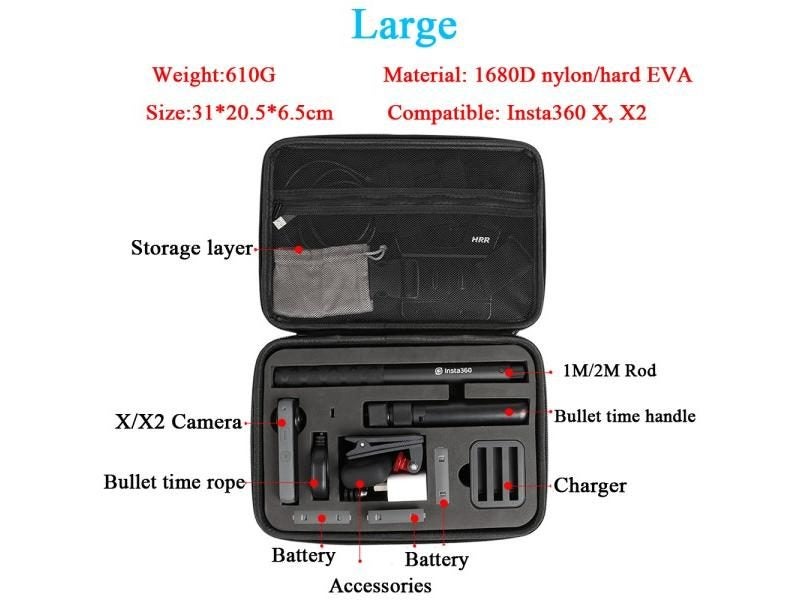 Storage Case For Insta360 ONE X3 X2 Carrying Bag Handbag Accessory Box Large Carousel 1