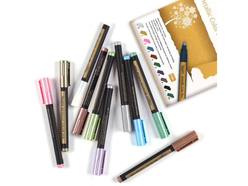 Metallic Marker Pens Set Of 10 Colors Paint Markers For Black Paper Carousel 1