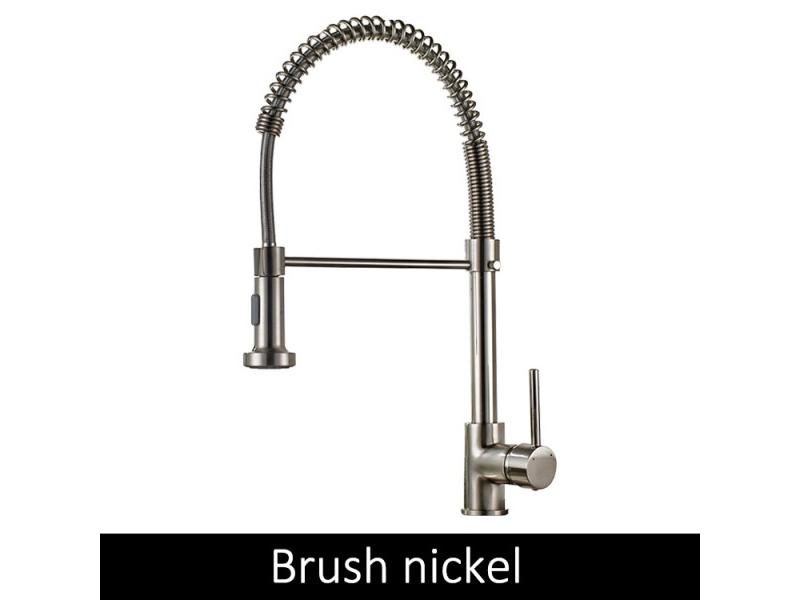 Deck Mounted Black Kitchen Faucet With Spray Mixers E9009 Carousel 1