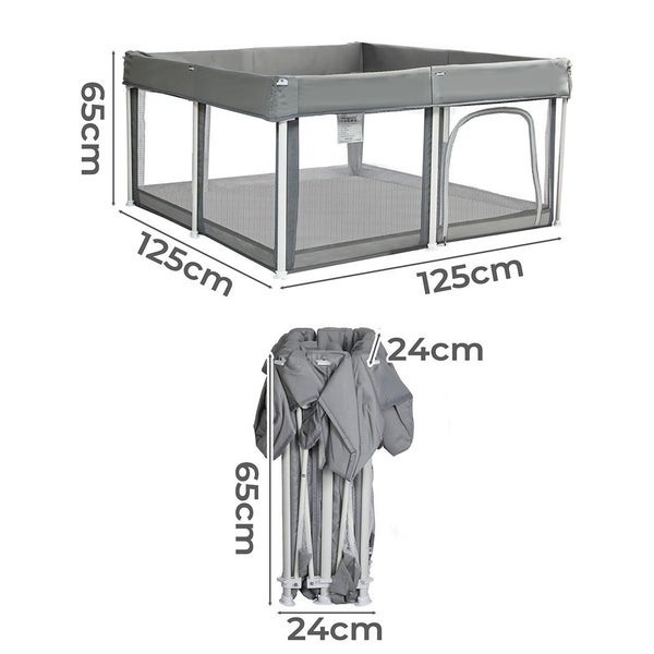 Bopeep Kids Playpen Pop-up Foldable Baby Safety Mesh Fence Toddler Play Center Carousel 2