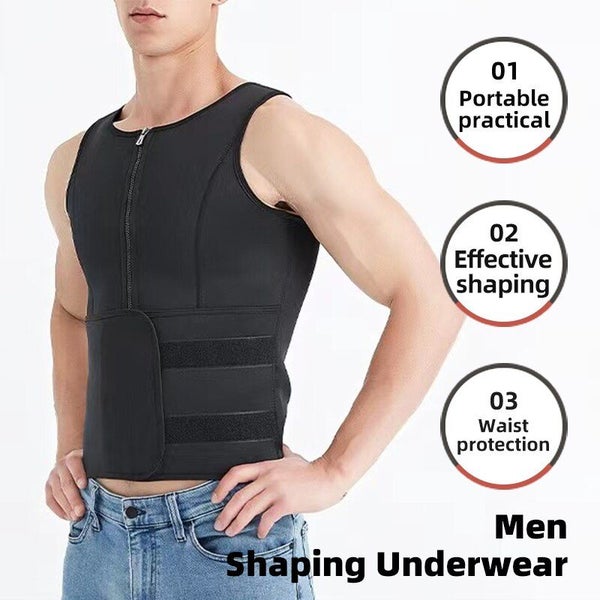 Men Neoprene Vest Body Shaper In Black Gray L XL XXL For Waist Training Weight Carousel 1
