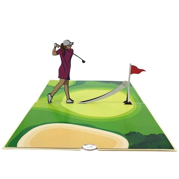 Colorpop Lady Golfer Pop Up Card Carousel 4