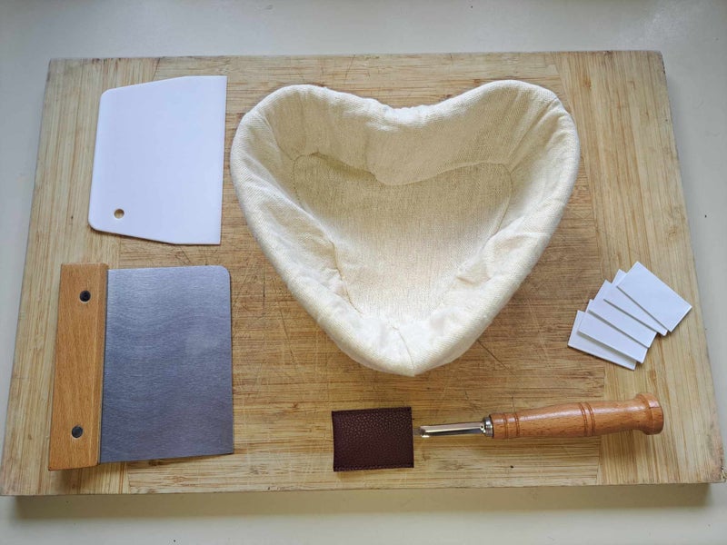 Heart Sour Dough Proofing Basket Kit - Banneton Bowl image 3