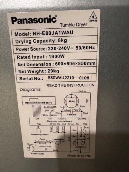 Panasonic 8kg Tumble Dryer Carousel 6