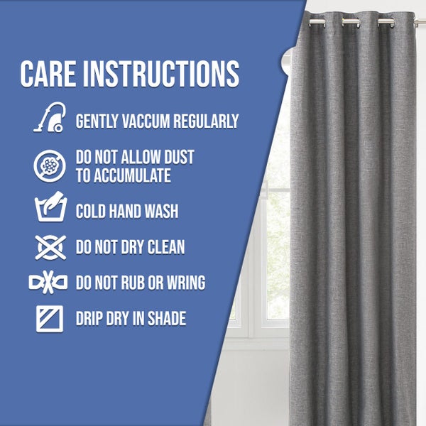 Sherwood Home 100% Blockout Eyelet Curtain Pair Grey 225x223cm Carousel 2