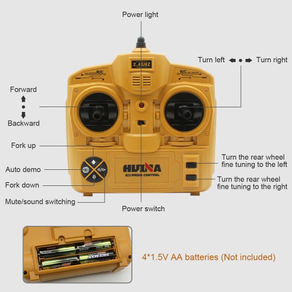 HUINA Truck Fork Lift with Trailer Car Remote Control RC 1576 1:10 (Hui Na) Carousel 20