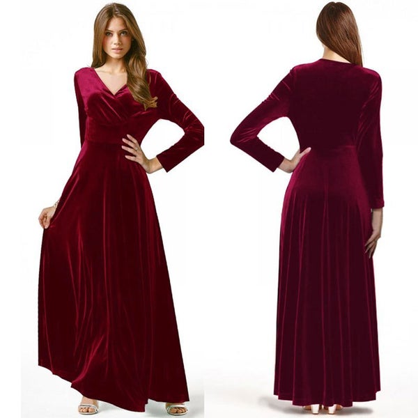 Velvet Maxi Dress Carousel 1