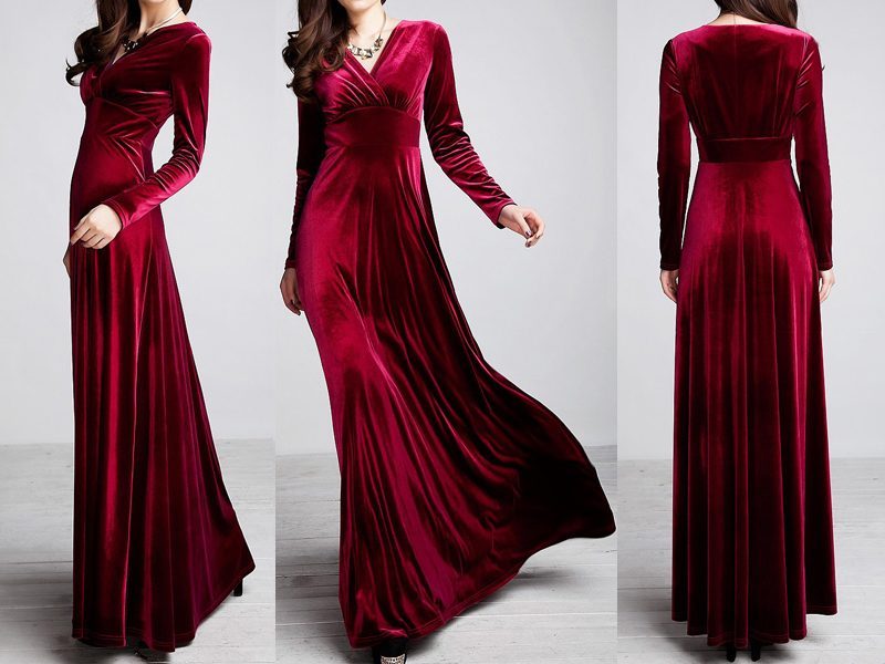 Velvet Maxi Dress Carousel 4