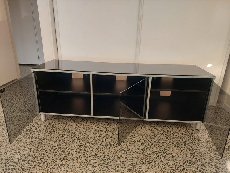 Black Glass Top TV Cabinet Carousel 1