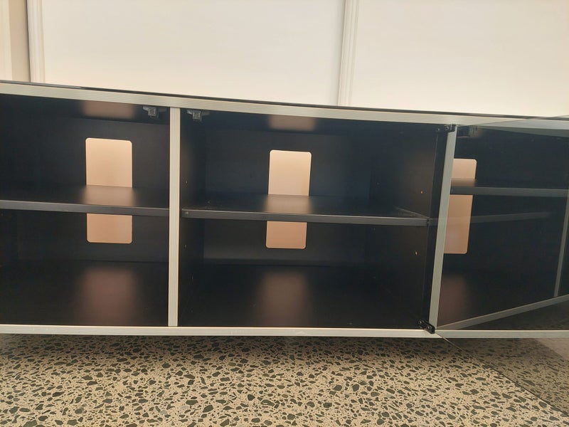 Black Glass Top TV Cabinet Carousel 2