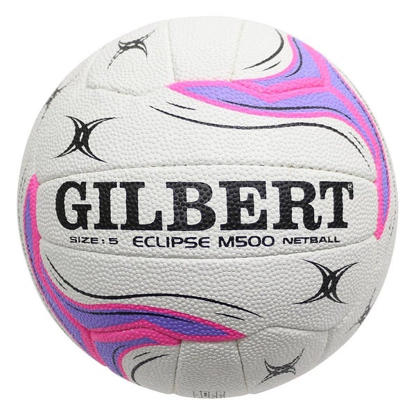 Gilbert Eclipse M500 MatchNetball Size 5 White/Pink/Purple Carousel 1