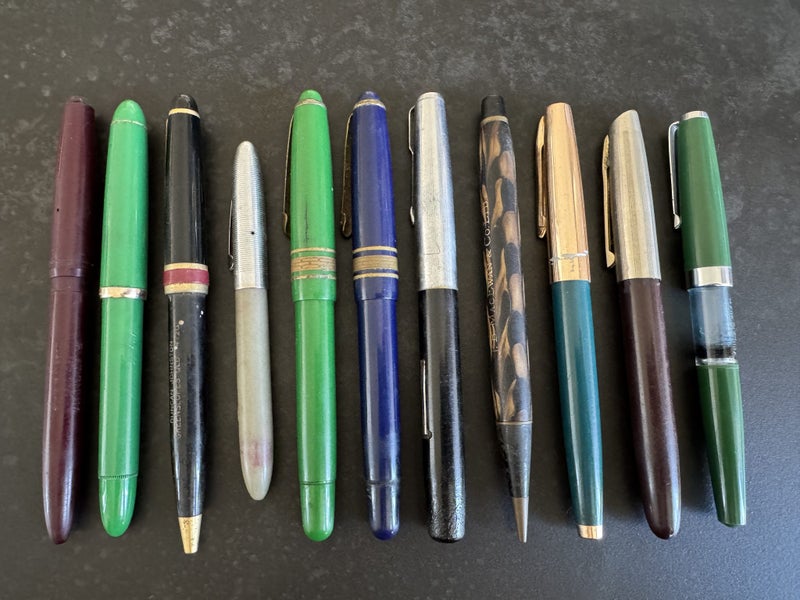 Bulk Lot of 11x Vintage Fountain Pens, etc - $10 No Reserve!! Carousel 1