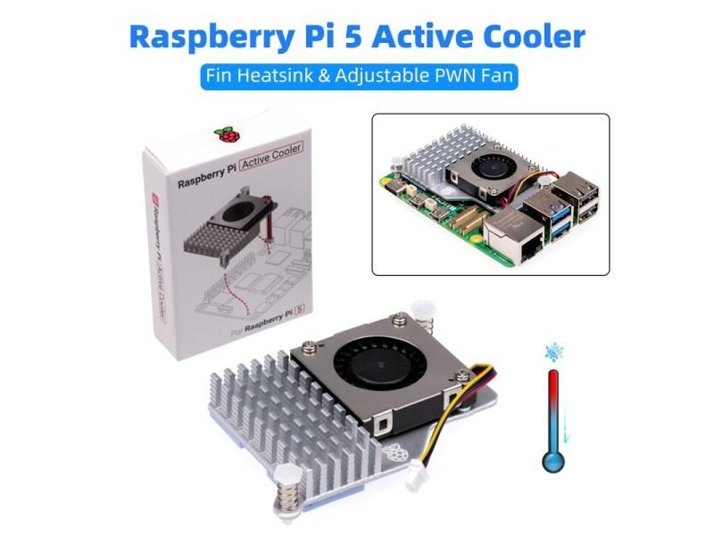 Raspberry Pi Active Cooler Fin Heatsink Speed Adjustable PWN Fan Cooling Heat Carousel 1
