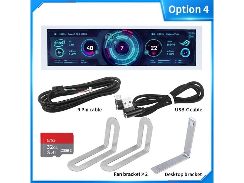 8.8 Inch IPS Type C Secondary Screen USB-C Interface Computer Monitoring CPU Carousel 1