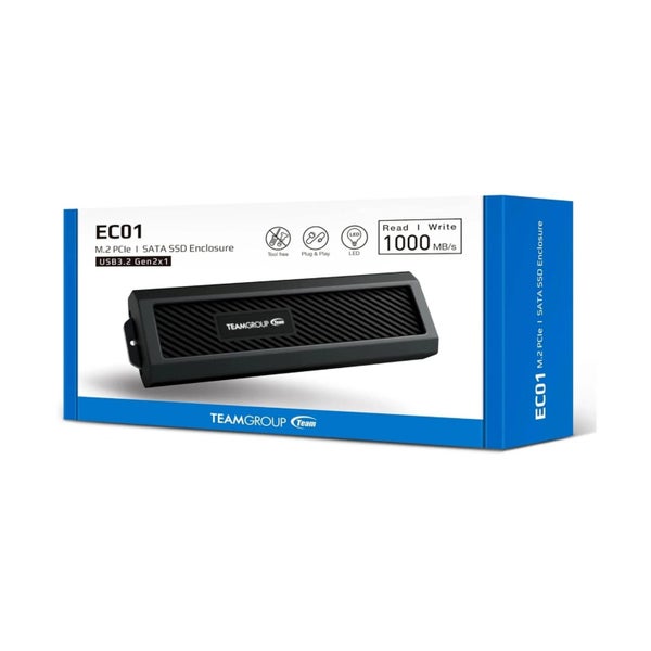 TEAMGROUP EC01 M.2 NVMe PCIe SSD Tool-Free USB 3.2 Gen2 Type-C Enclosure Carousel 2