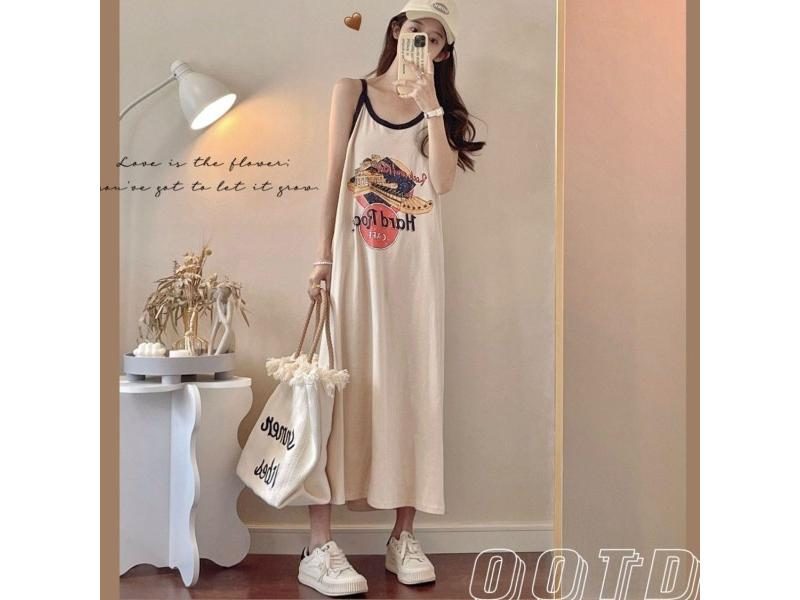 Student Summer Cute Pajamas Nightdress Women Sexy Sleeveless Home Clothing Carousel 1