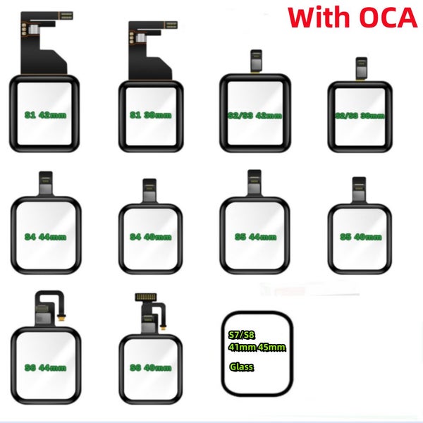 Touch Screen Digitizer Glass Lens Panel With OCA For Watch SE 2-6 38-44mm Carousel 1