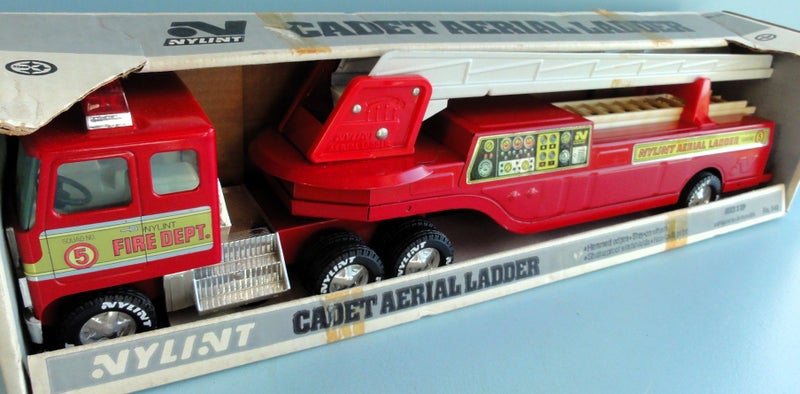 Huge Vintage Nylint Steel Aerial Ladder Fire Engine Carousel 1