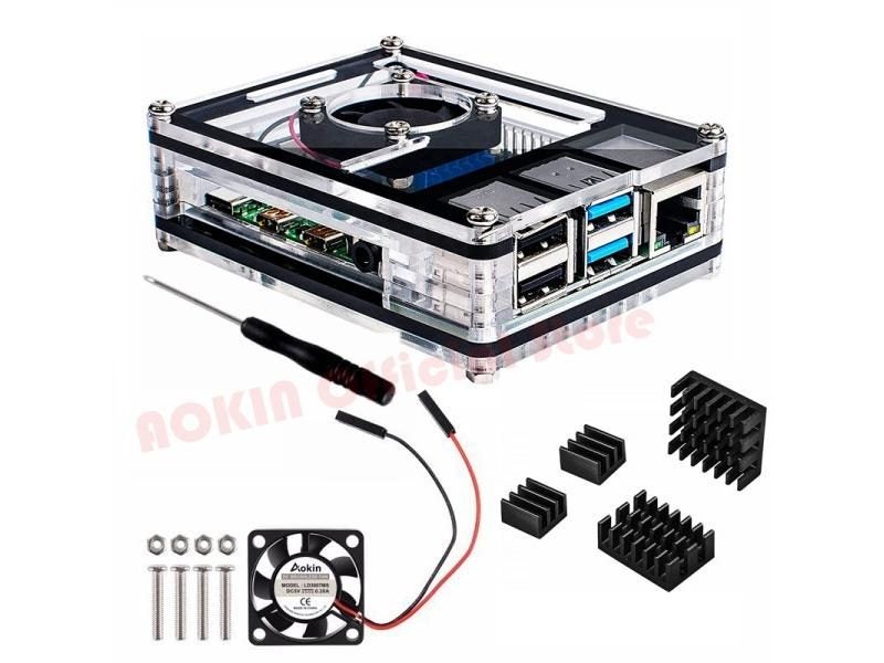 Acrylic Case For Raspberry Pi 4 Raspberry Pi 4 Case With Cooling Fan 4pcs Carousel 1