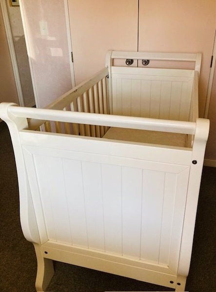 Wooden Baby Cot with Mattress & Fitted Sheet - VERY GOOD CONDITION Carousel 2