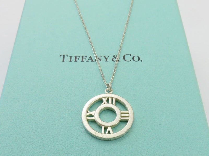 TIFFANY & CO Sterling Silver Atlas Medallion Pendant Necklace Carousel 1