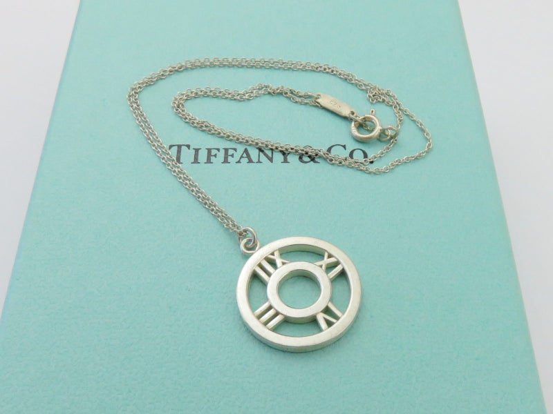 TIFFANY & CO Sterling Silver Atlas Medallion Pendant Necklace Carousel 2