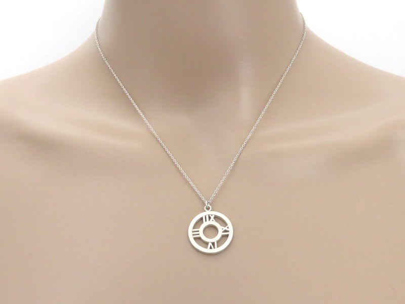 TIFFANY & CO Sterling Silver Atlas Medallion Pendant Necklace Carousel 5