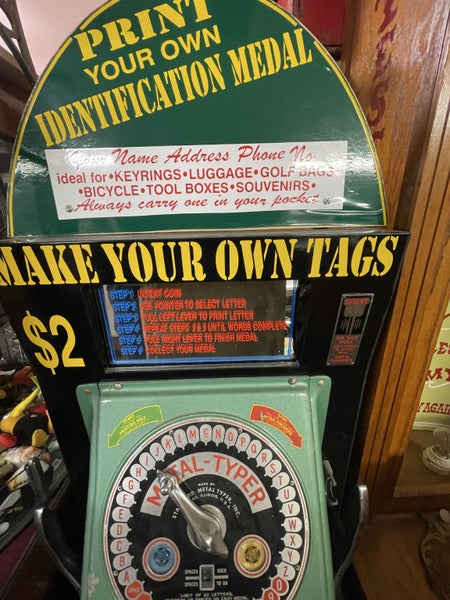 Restored Name tag machine 70’s Carousel 2