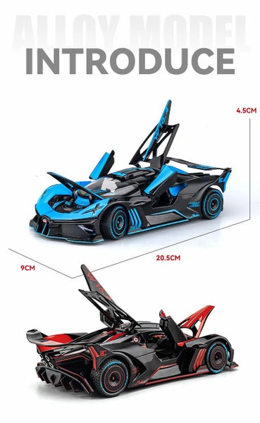 1:24 Bugatti Bolide Alloy Sports Car Model Diecasts Carousel 12