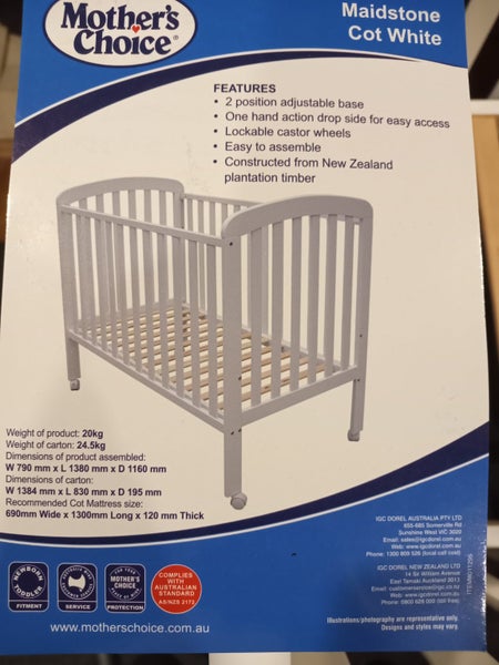 Mother's Choice white cot Carousel 2