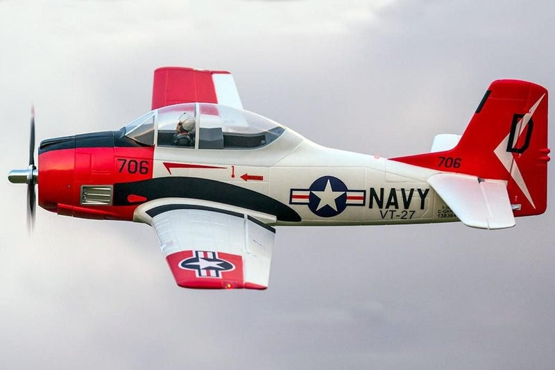 FMS T28-d Trojan V4 Red 1400mm (55") Wingspan - PNP Carousel 1