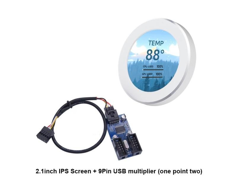 2.1 Inch IPS Secondary Screen 360 Rotation Dynamic Display CPU GPU RAM HDD Carousel 1