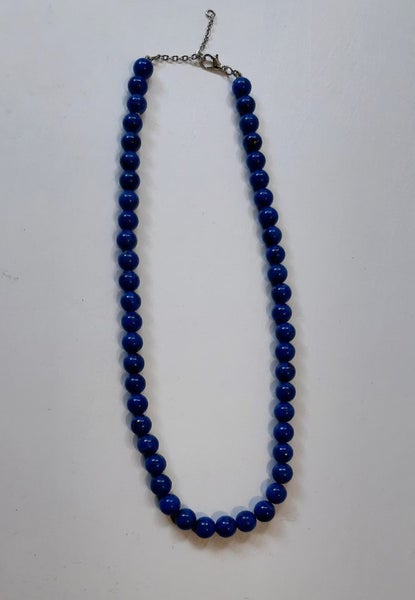 Vintage Lapis Lazuli 8mm round bead necklace Carousel 2