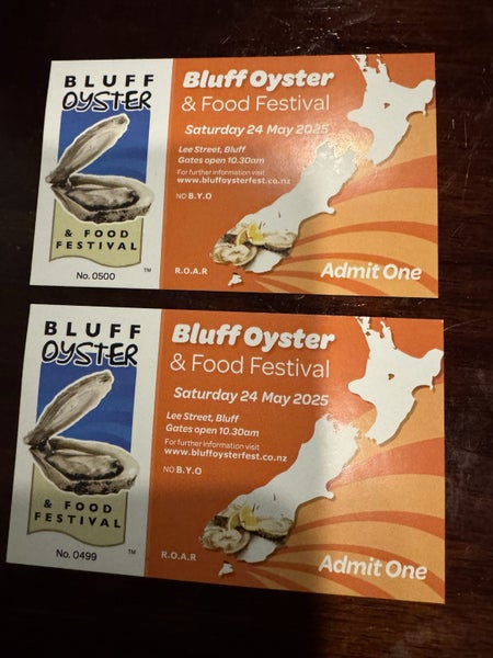 Bluff Oyster Festival 2x Tickets Carousel 1