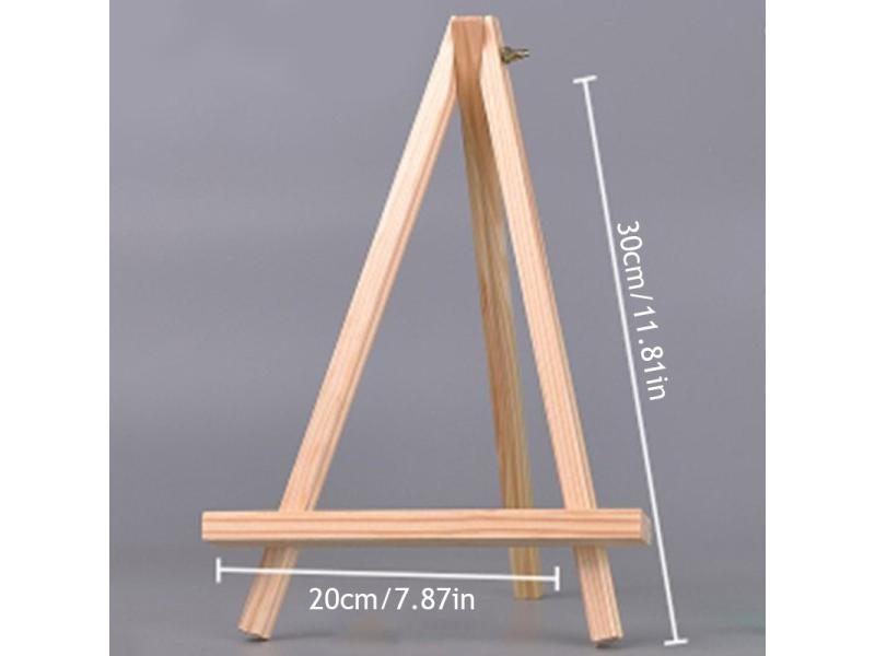 New Natural Wood Mini Easel Frame Tripod Display Holder Carousel 1