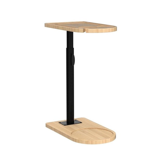 Sofa Tray Table 360?a Rotatable Height Adjustable with Phone & Tablet Slots Carousel 1