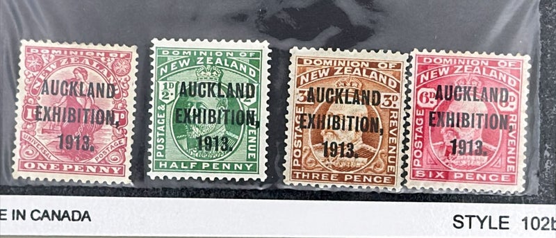 New Zealand 1913 Auckland Exhibition Set x4 Carousel 1