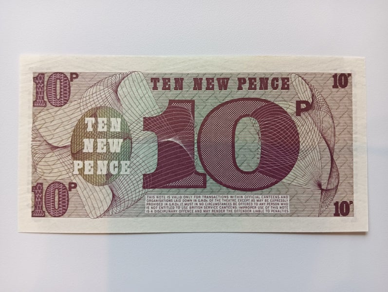British Armed Forces 10 New Pence special voucher. 6th series Carousel 1