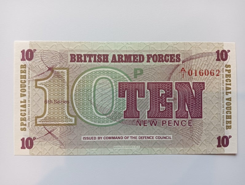 British Armed Forces 10 New Pence special voucher. 6th series Carousel 2