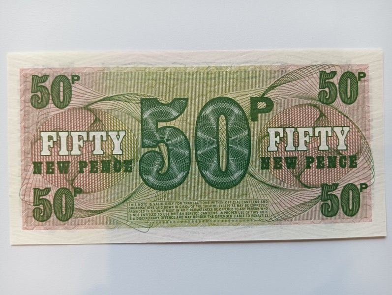 1972 British Armed Forces: 50 New Pence banknote Carousel 2
