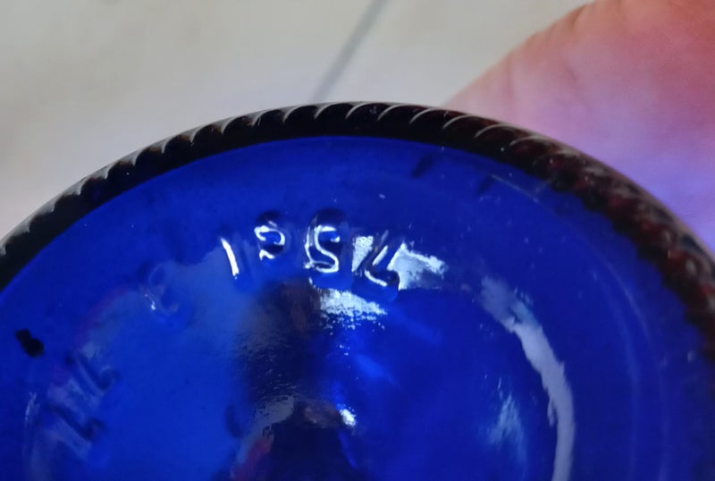 4 x Vintage Blue Glass BOttles Carousel 2