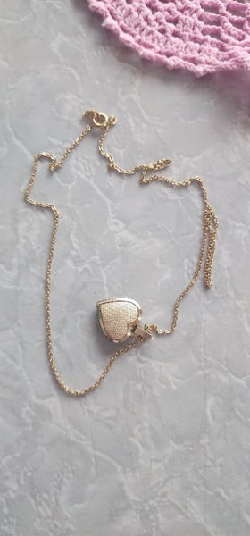 VINTAGE Rolled Gold Heart Locket and Chain Carousel 2