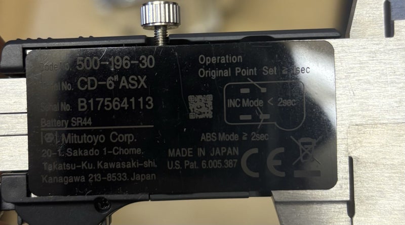 Mitutoyo Digital Caliper 150mm/6" 0.01mm/ .0005" 500-196-30 Carousel 6
