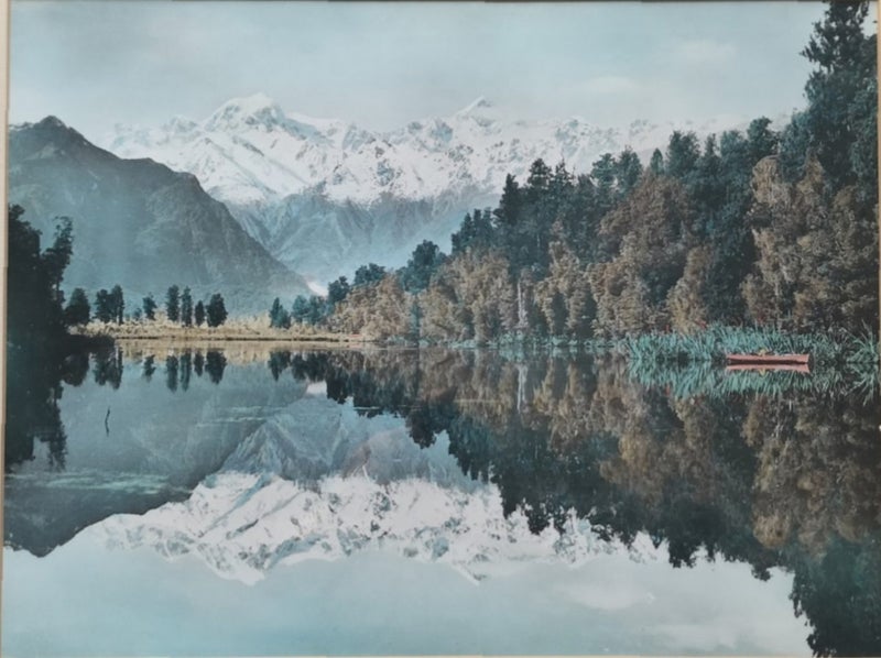 Vintage Whites Aviation Hand Coloured Photo - Lake Matheson Carousel 1