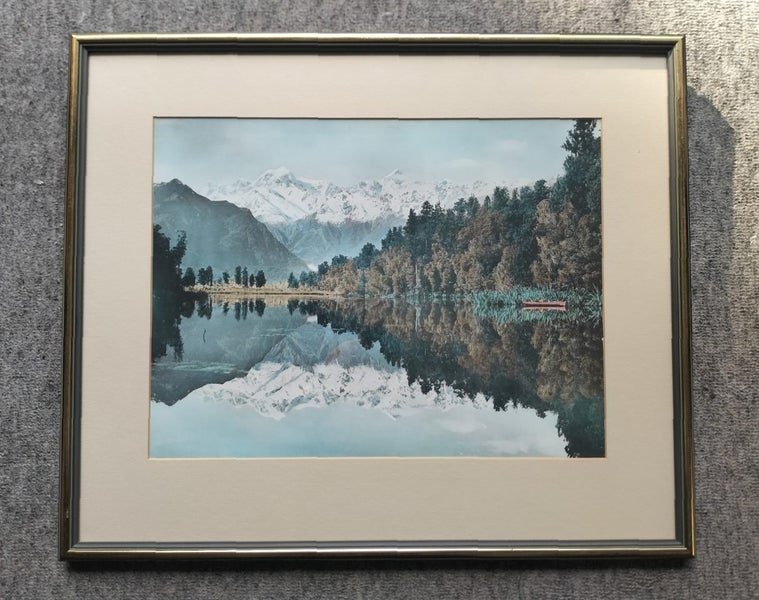 Vintage Whites Aviation Hand Coloured Photo - Lake Matheson Carousel 2