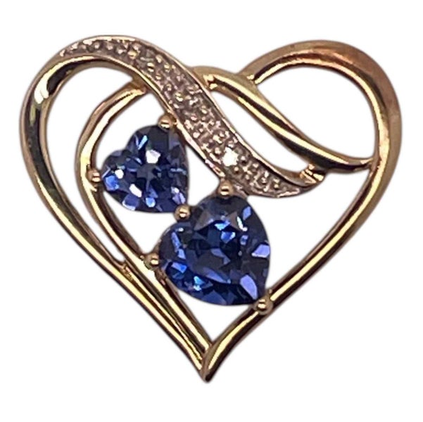 SAPPHIRE AND DIAMOND 0.02CTS PENDANT IN 1.2GMS 9CT YELLOW GOLD Carousel 1