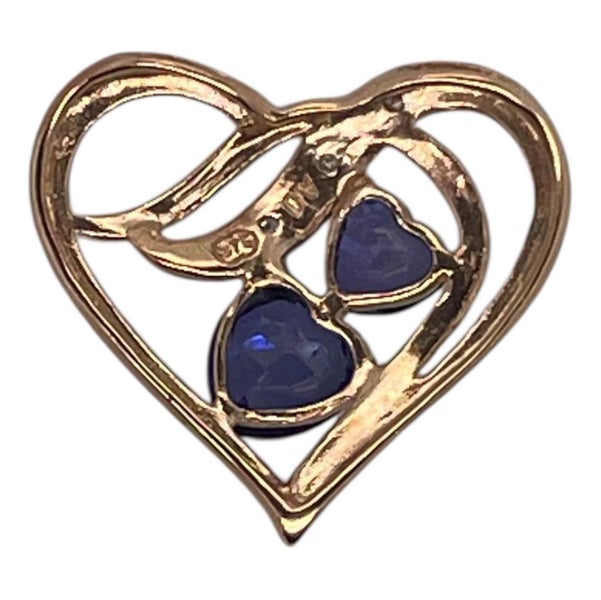 SAPPHIRE AND DIAMOND 0.02CTS PENDANT IN 1.2GMS 9CT YELLOW GOLD Carousel 2