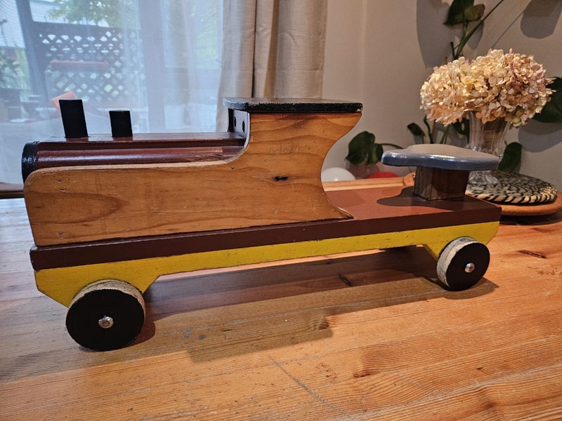 Large Wooden Train with seat for toddler Carousel 6