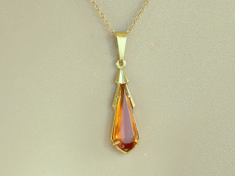 Vintage K & L German Rolled Gold Necklace Pendant Carousel 1