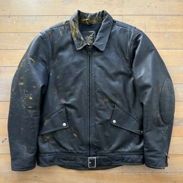 Vintage 1970s Stagg Of Melbourne Leather Biker Jacket Carousel 1